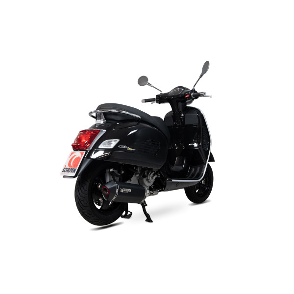 Scorpion Exhaust Vespa GTS 125 / 300 HPE (all models) 2019 - 2020 Serket Parallel Slip-on Black Ceramic Coated Sleeve